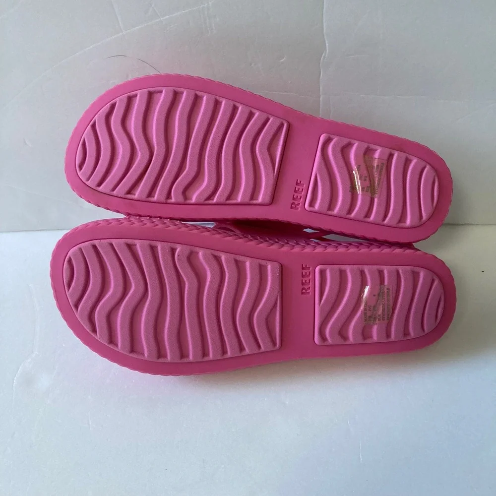 Reef Water Vista Pink Two Strap Platform Sandals Womens 9 PVC Free